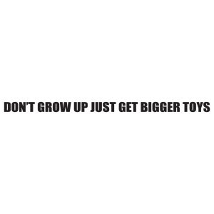Dont grow up - Just get bigger toys