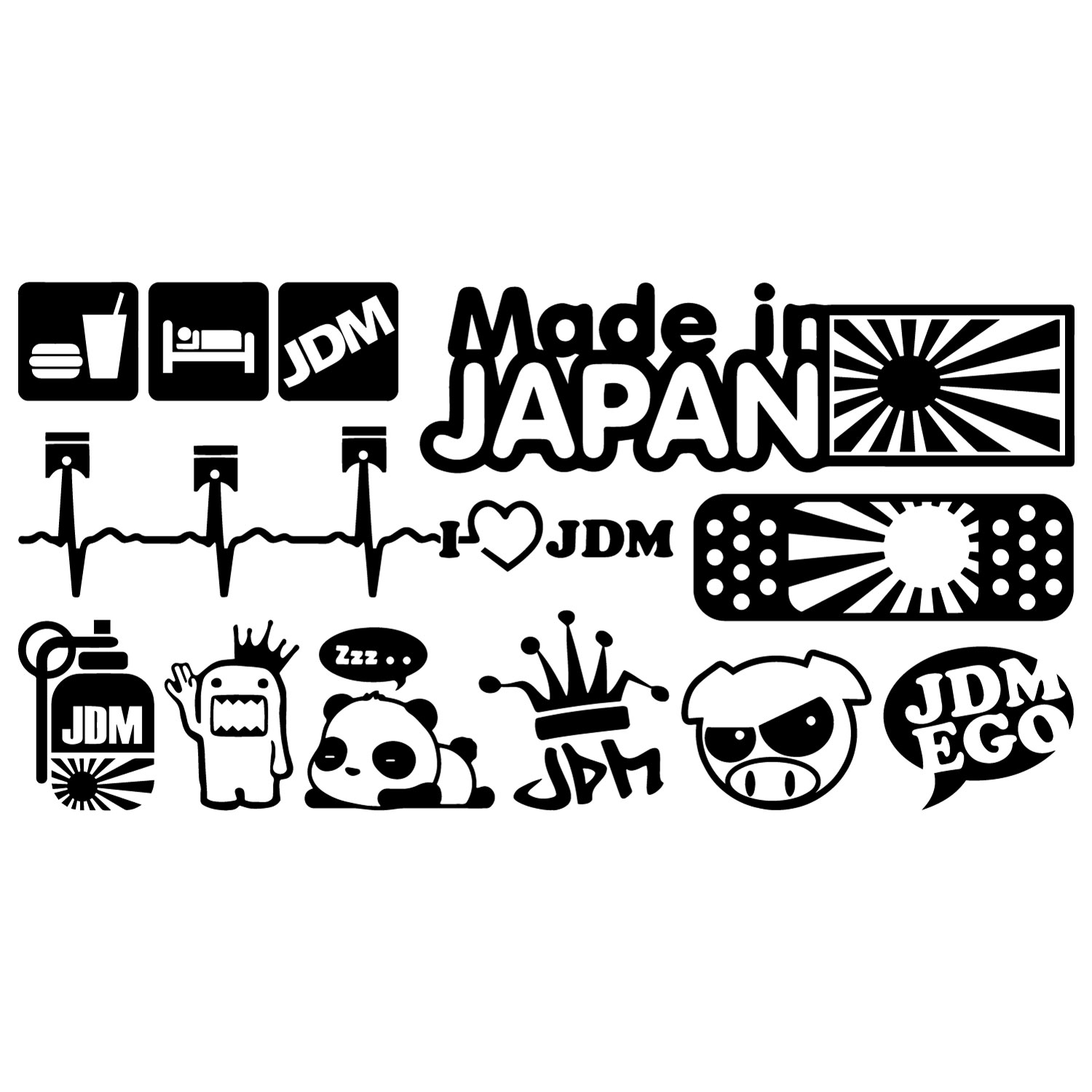 Jdm Ark – 10 Stickers – 58X29Cm.