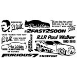 Rip Paul Walker Ark – 10 Stickers – 58X29Cm.