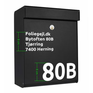 Postkasse tekst & stort hus nr.