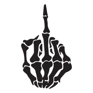 skeleton hand fuck you